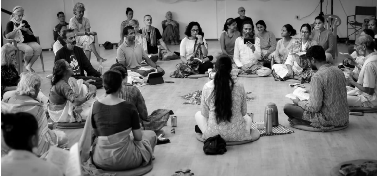 A Vidyamandir Auroville learning circle in gathering
