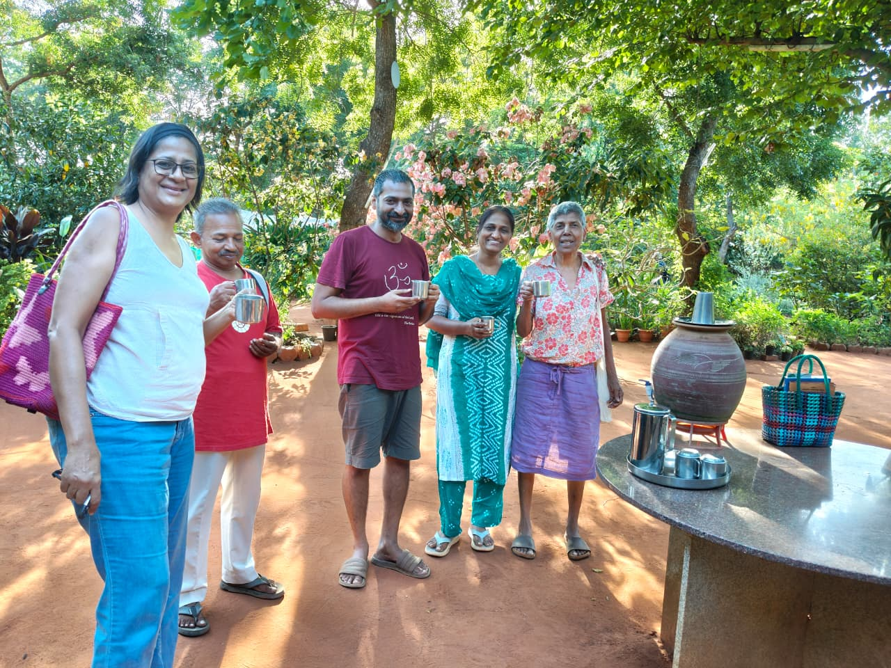 Spiritual friends gathered together at Vidyamandir Auroville